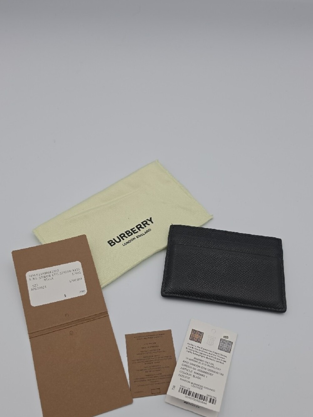 Burberry Black TB Monogram Pebbled Leather Sandon Card Holder (NWT)(DUST BAG)🖤 - Picture 11 of 12